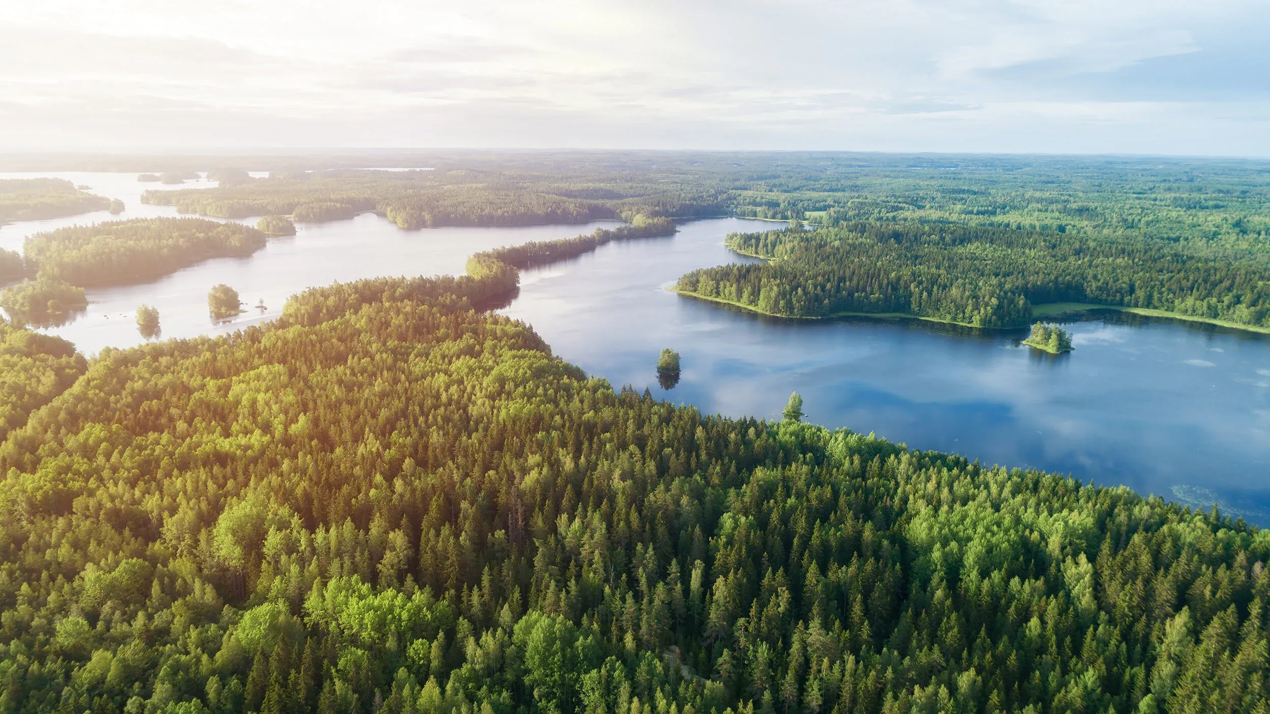 Birds eye view of a river valley